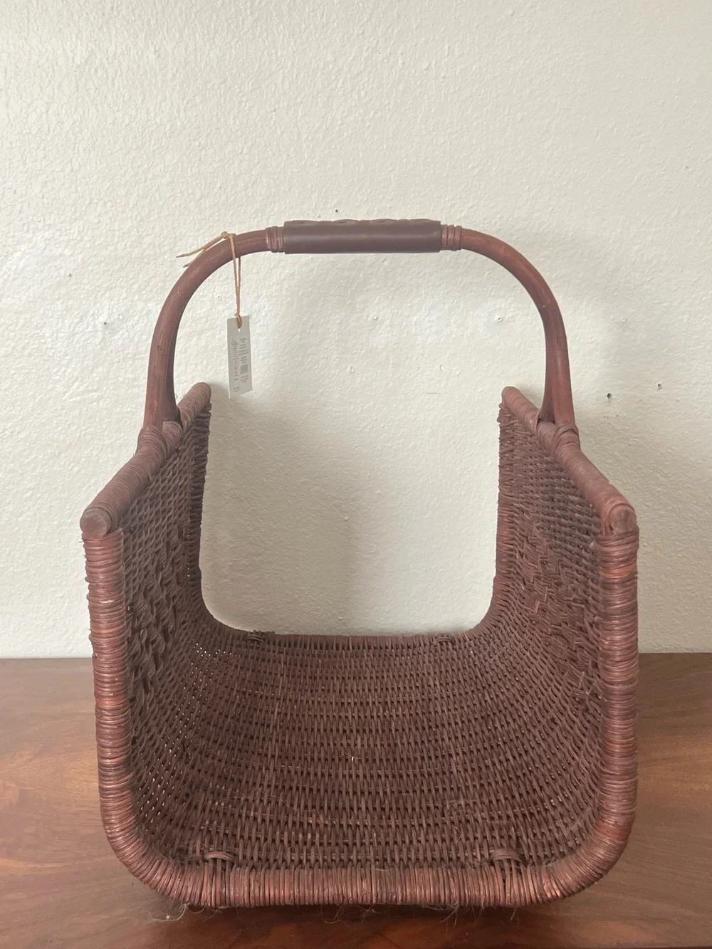 Threshold Studio McGee Woven Rattan Handled Log Holder